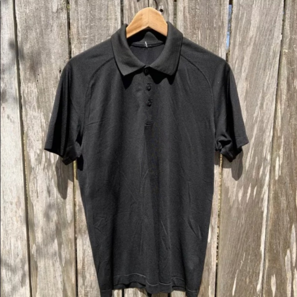 Lululemon Black Metal Vent Polo